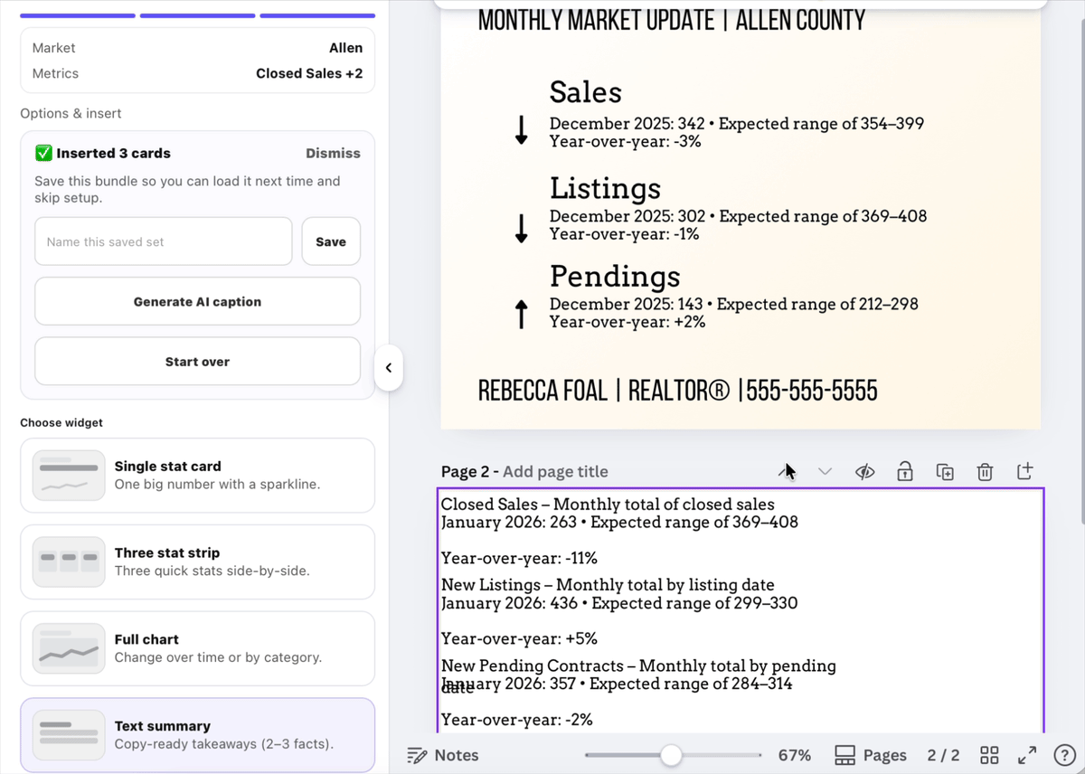 Preview: Delete placeholder text → move nuggets into template